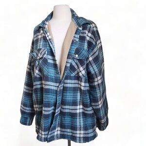 Vintage Canyon Guide Outfitters‎ Blue Plaid Shacket Jacket Mens 2X XXL Fleece